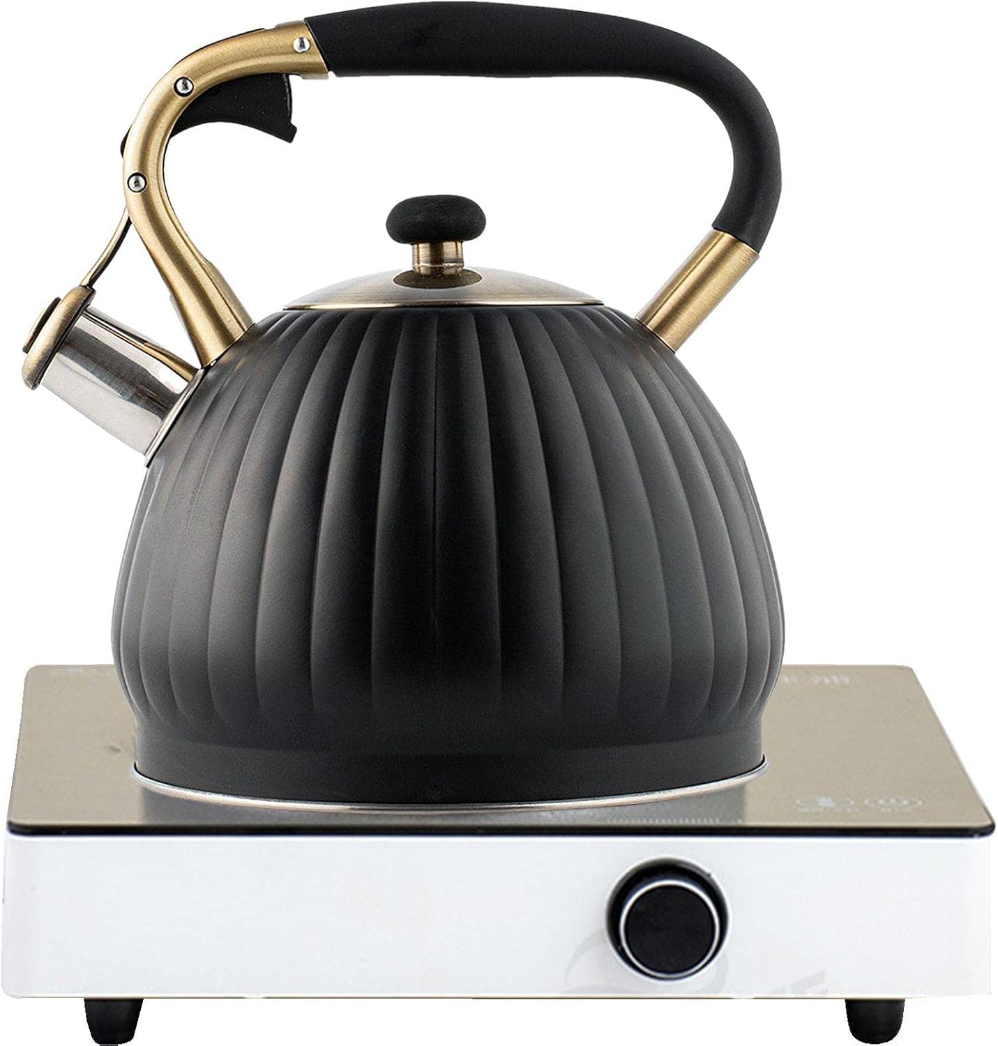 Whistling Kettle 3.5 L Stainless Steel Stovetop Tea Pot with Whistle for Gas Stove Traditional Camping Teapot Coffee Pot Indoor Outdoor Use