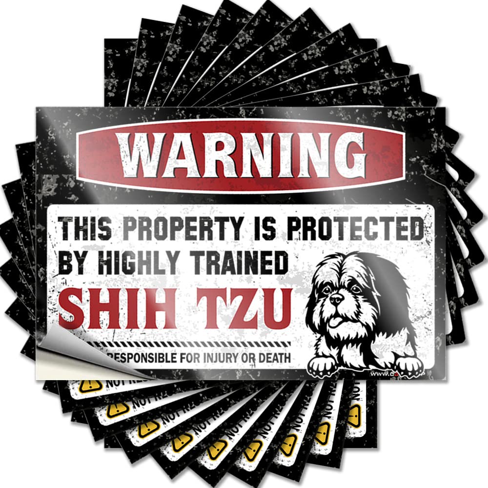 Summer Stickers - Summer Dry Bumper Warning This Property is Protected By A Highly Trained Shih Tzu(6X9CM)