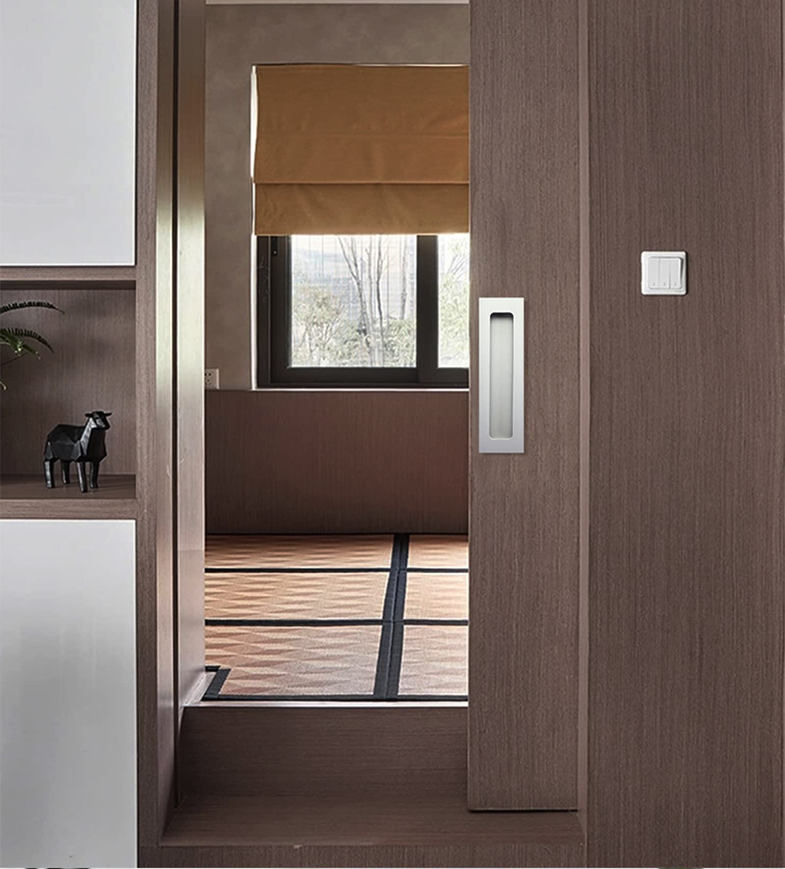 Klamka wpuszczana, 2X, niewidoczne uchwyty do szuflad, profil aluminiowy, szafki stojącej(A1,Hole distance 64mm)