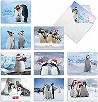 Vista 8 de The Best Card Company - 10 tarjetas de agradecimiento de Navidad (4 x 5.12 pulgadas) - Lindos animales navideños, saludos de gratitud surtidos
