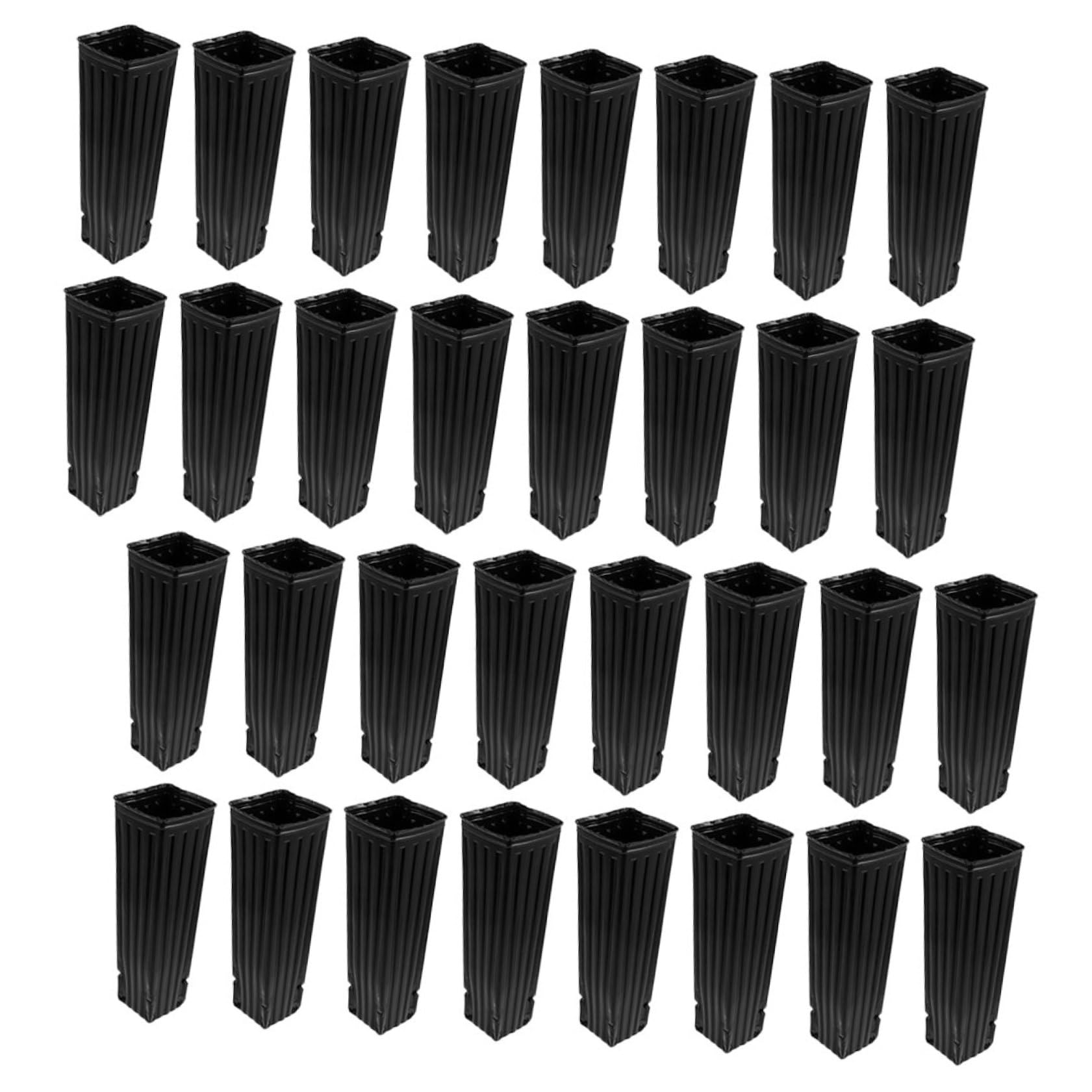 NOLITOY Lot de 60 Pots de Semis Noirs en PP Perméabilité à l'eau et Protection des Racines, Pots Profonds pour Arbres et Plants en Pépinière