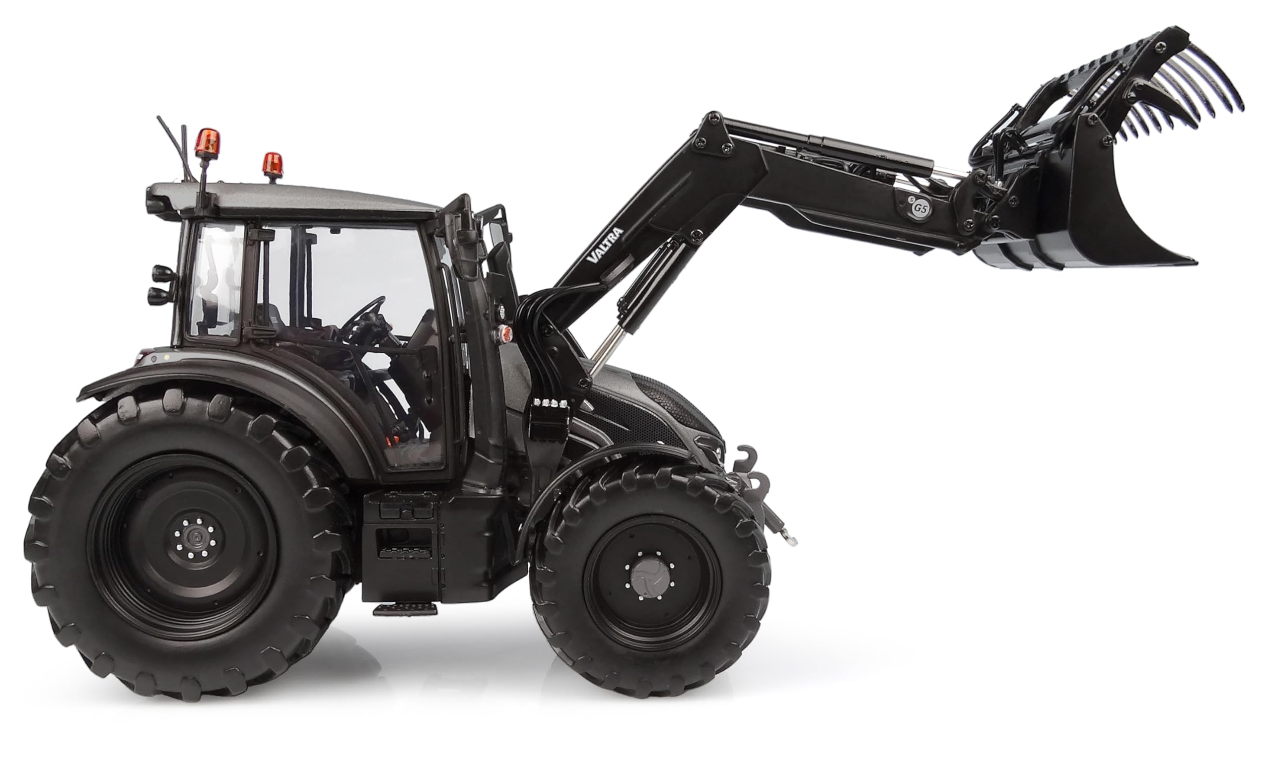 Universal Hobbies Valtra G135 avec Chargeur - Couleur Titanium Grey