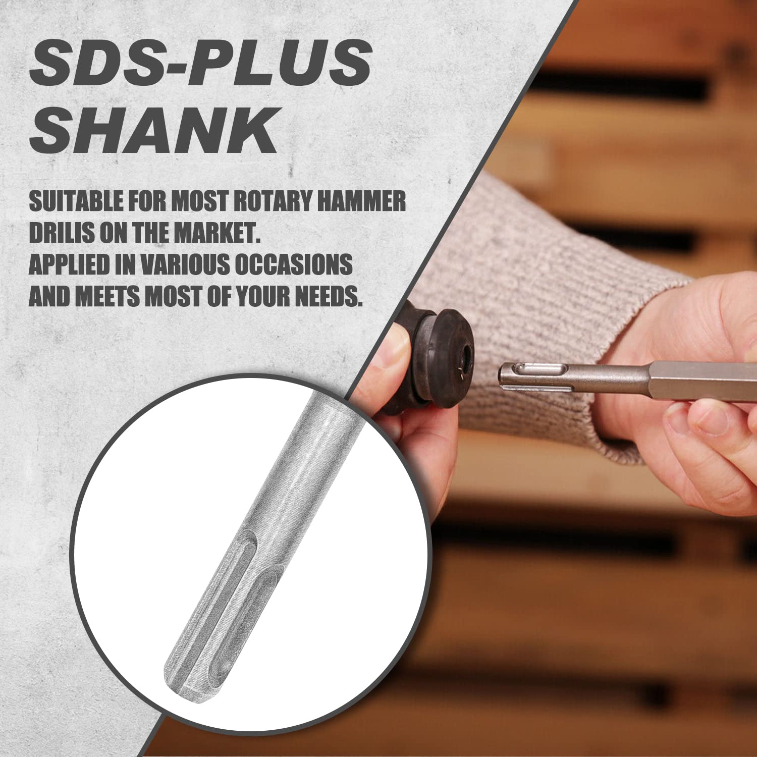 TOPEX Juego de 17 brocas SDS Plus para martillo rotativo y brocas de cincel para perforar ladrillos, hormigón, pared, piedra