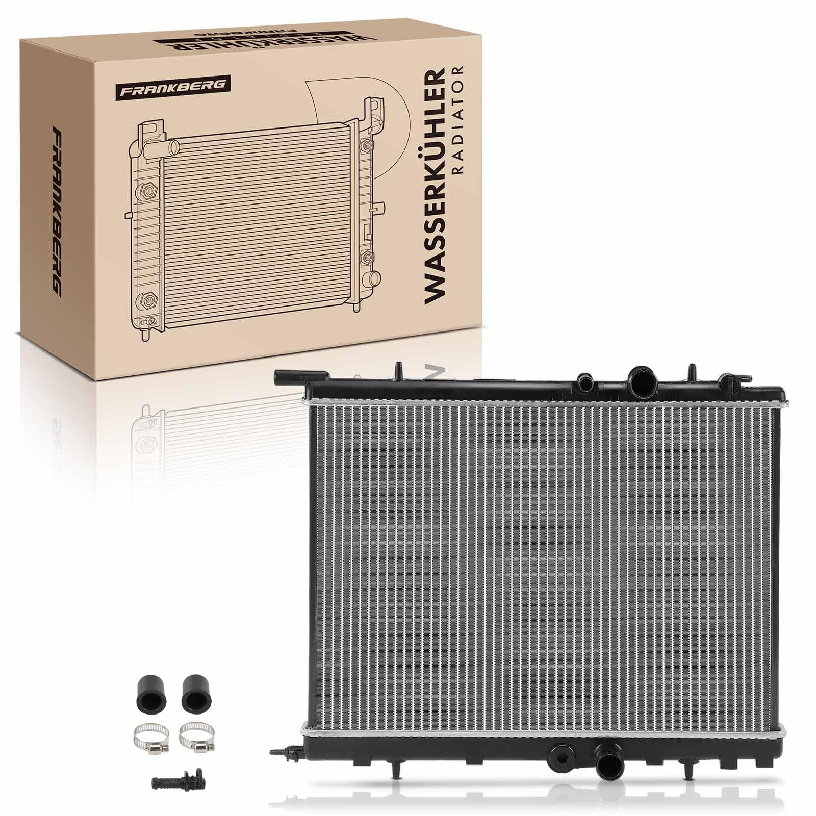 Frankberg Radiador enfriador de agua enfriador de motor 63502A | Compatible con: Plataforma/chasis Partner 5 G, Xsara N1, 206 Furgoneta, Berlingo/Berlingo Primer monovolumen GFK GJK MF