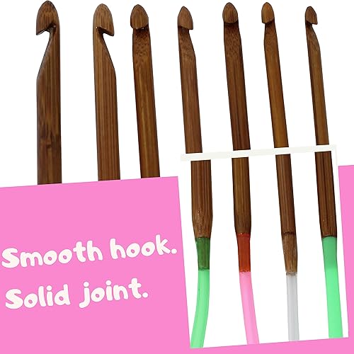 Miniatura 3 de KnitPal Cro-Knitting - Juego de ganchos circulares de doble punta (3 patrones gratis) 6 tamaños de gancho J0.236in, K0.256in, L0.315in, M0.354in,