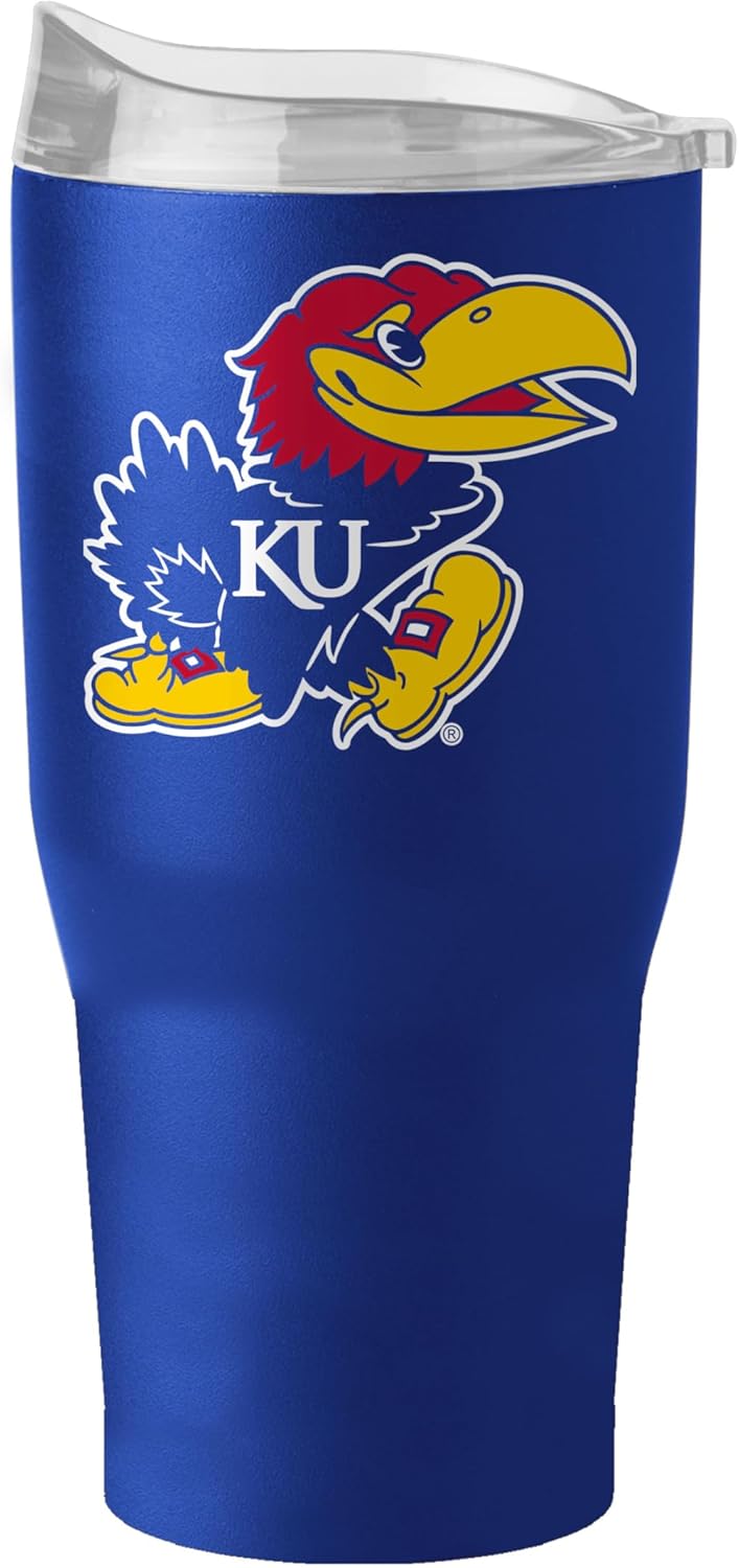 FANMATS NCAA 30 oz Powder Coat Tumbler — Stainless Steel | 30 Fluid Ounces | High -Lip Slider Lid | Team Color