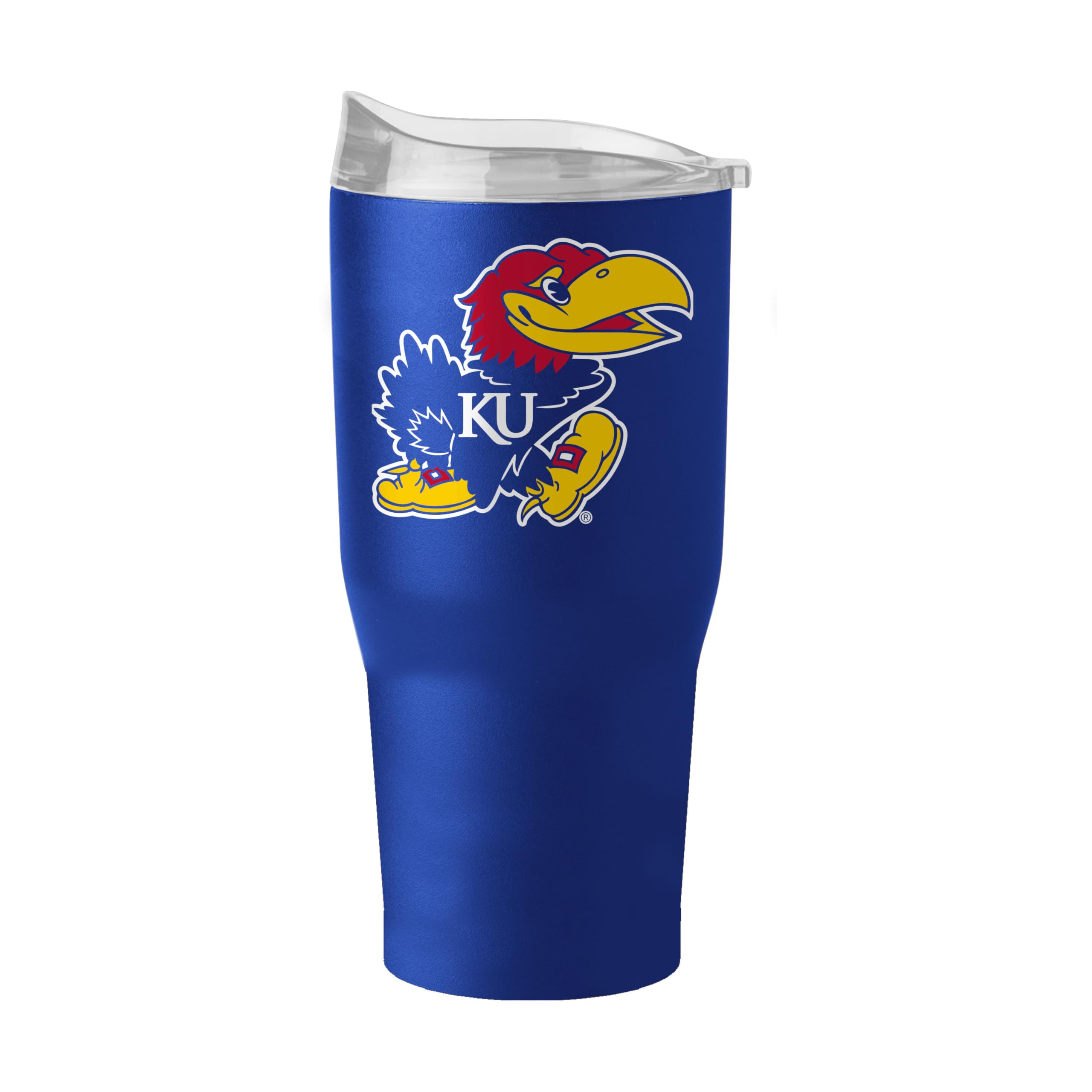 FANMATS NCAA Kansas Jayhawks 30 oz Powder Coat Tumbler — Stainless Steel | 30 Fluid Ounces | High -Lip Slider Lid | Team Color