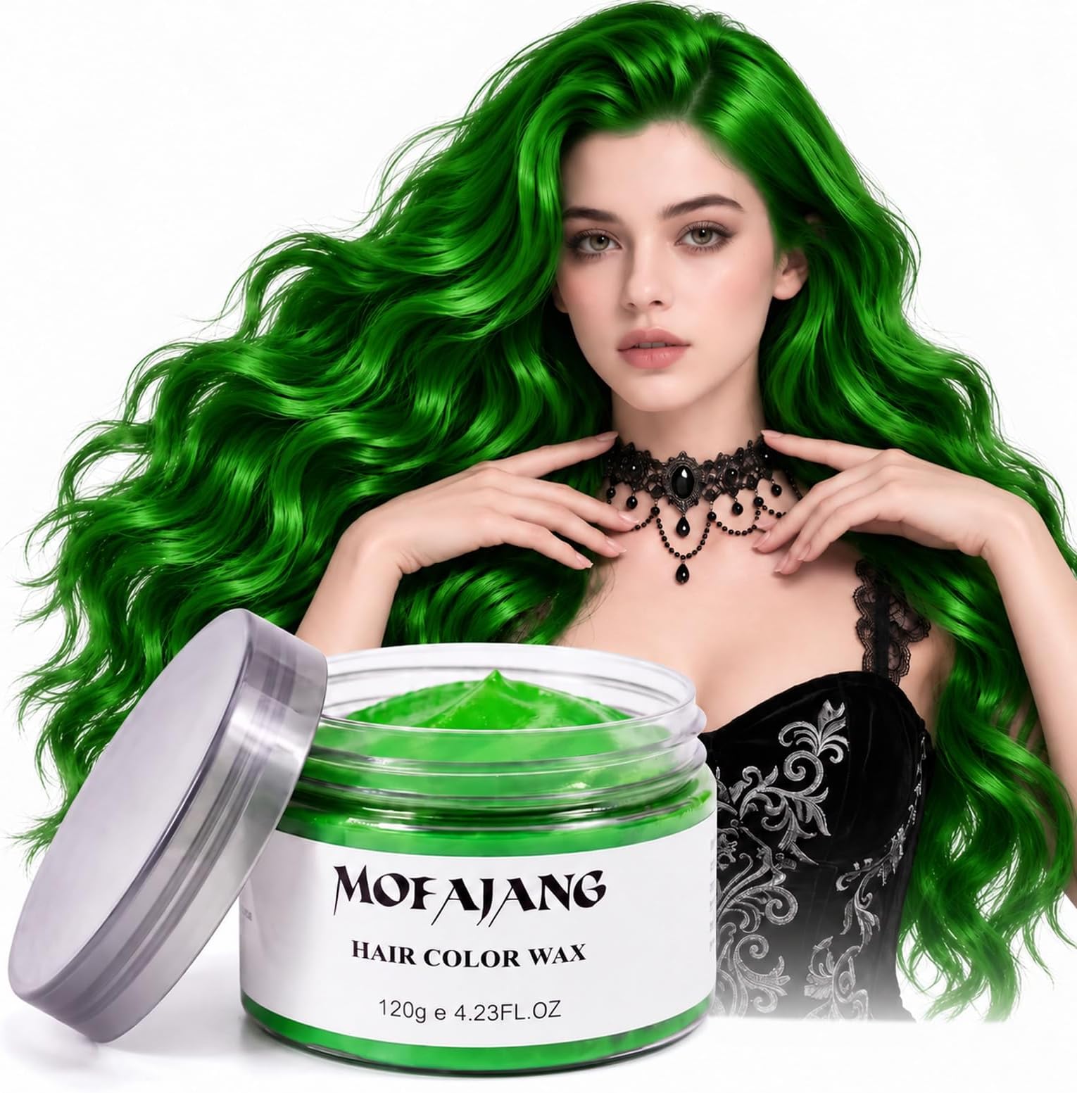 Temporary Green Hair Color Wax, Washable Temporary Hair Dye for Kids Adults
