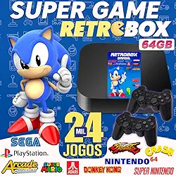 Vídeo Game Retro Gamer Box 24000 Jogos + 2 Controle Usb