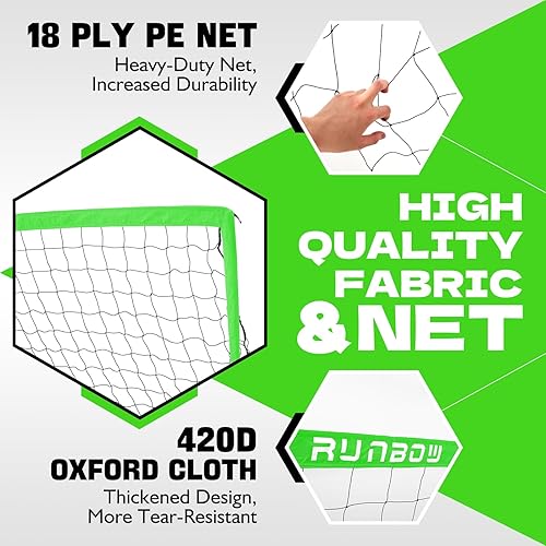 Miniatura 3 de RUNBOW 11x5.5' 9x5' 6x4' FT Kids Soccer Goal with Carry Bag, Portable Folding Soccer Net for Backyard Training, IndoorOutdoor Use for Youth and