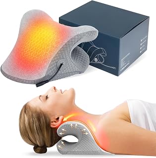 Neck Stretcher for Neck Pain Relief, Graphene Heated Neck and Shoulder Relaxer for TMJ Relief, Muscle Tension and Spine Alignment, Cervical Traction Device No Smell