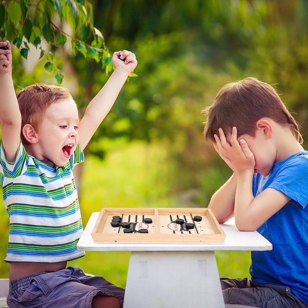 DR.DUDU Juego De Mesa De Disco De Cabestrillo Rápido, Juego De Hockey De Mesa De Baloncesto De Plástico, Juego De Mesa Ganador De Juguete De Mesa Para Padres E Hijos, Juego