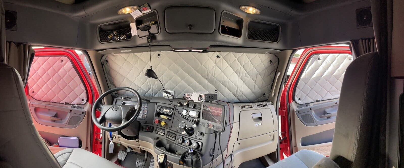 Insulated Blackout Window Covers by ZenEclipse® Fits Peterbilt 379 2004 & Prior / 330 2005&Prior / 357/359 / 375/377 / 378 (WCG-1135-P) (Grey-Set of 4)