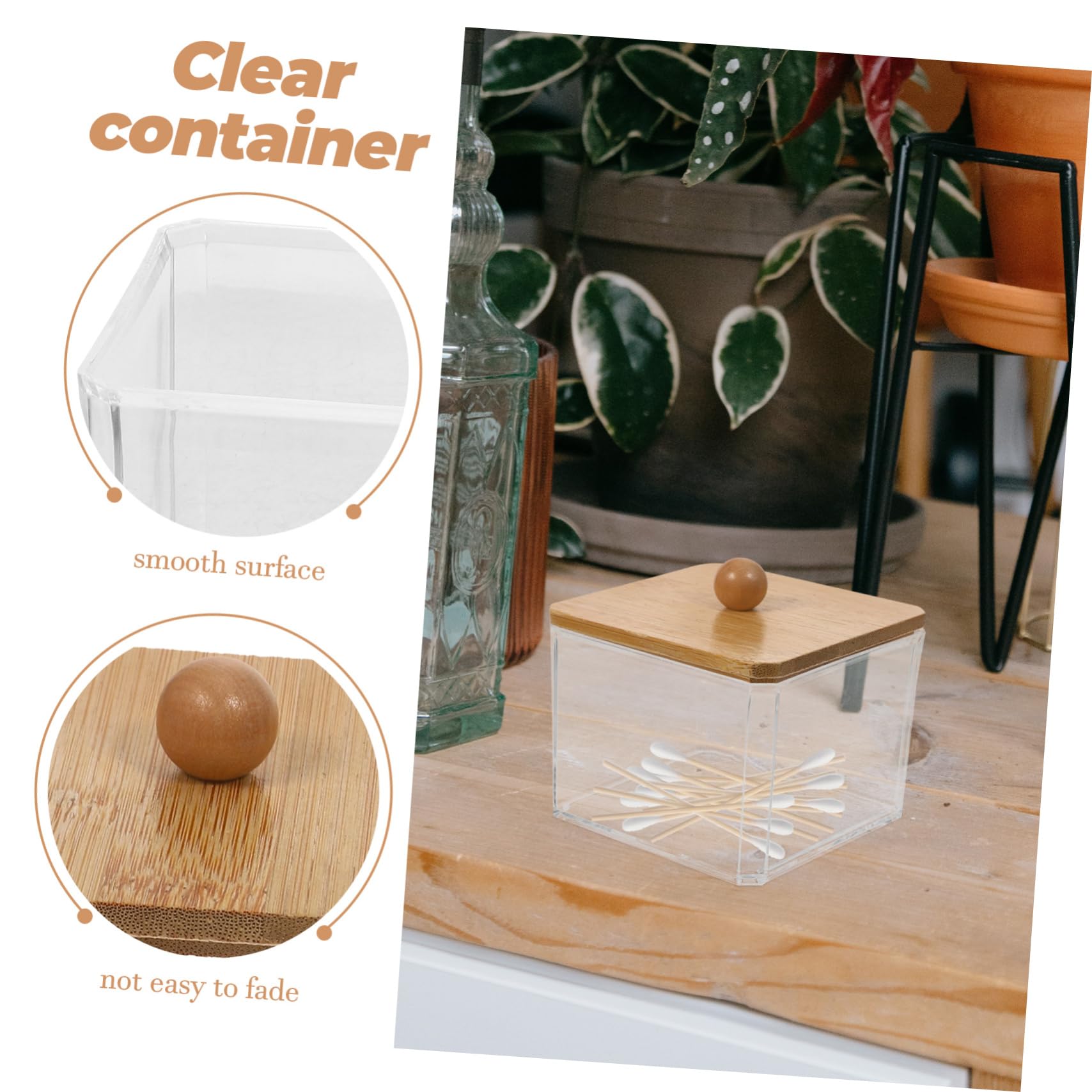 PRETYZOOM 4 Stück Staubdichte Wattestäbchenbox make up schmink wattepads organizer schminkbox Make-up-Organizer aus Baumwolle Halter für Wattepads Holz