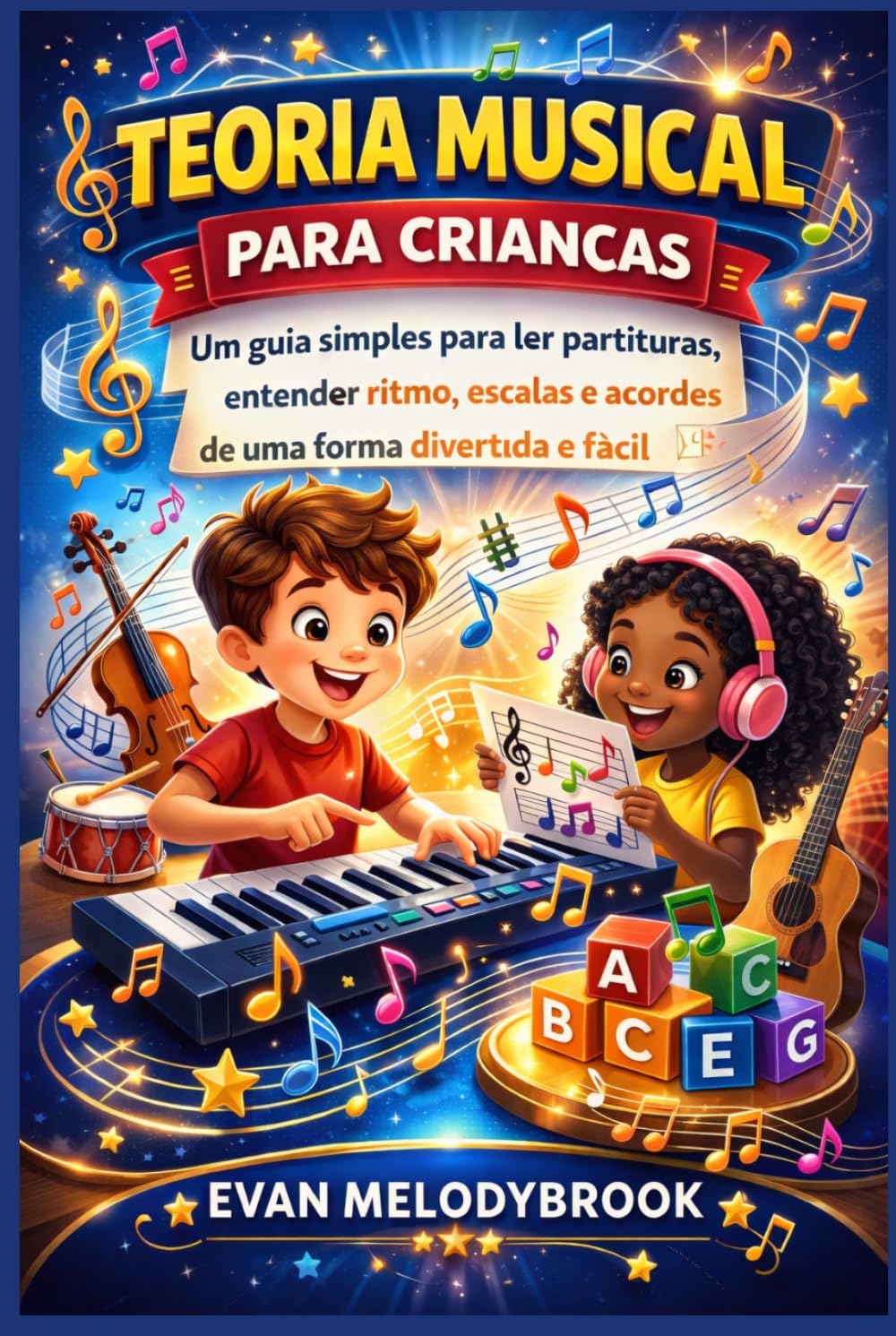 TEORIA MUSICAL PARA CRIANÇAS: Um guia simples para ler partituras, entender ritmo, escalas e acordes de uma forma divertida e fácil.