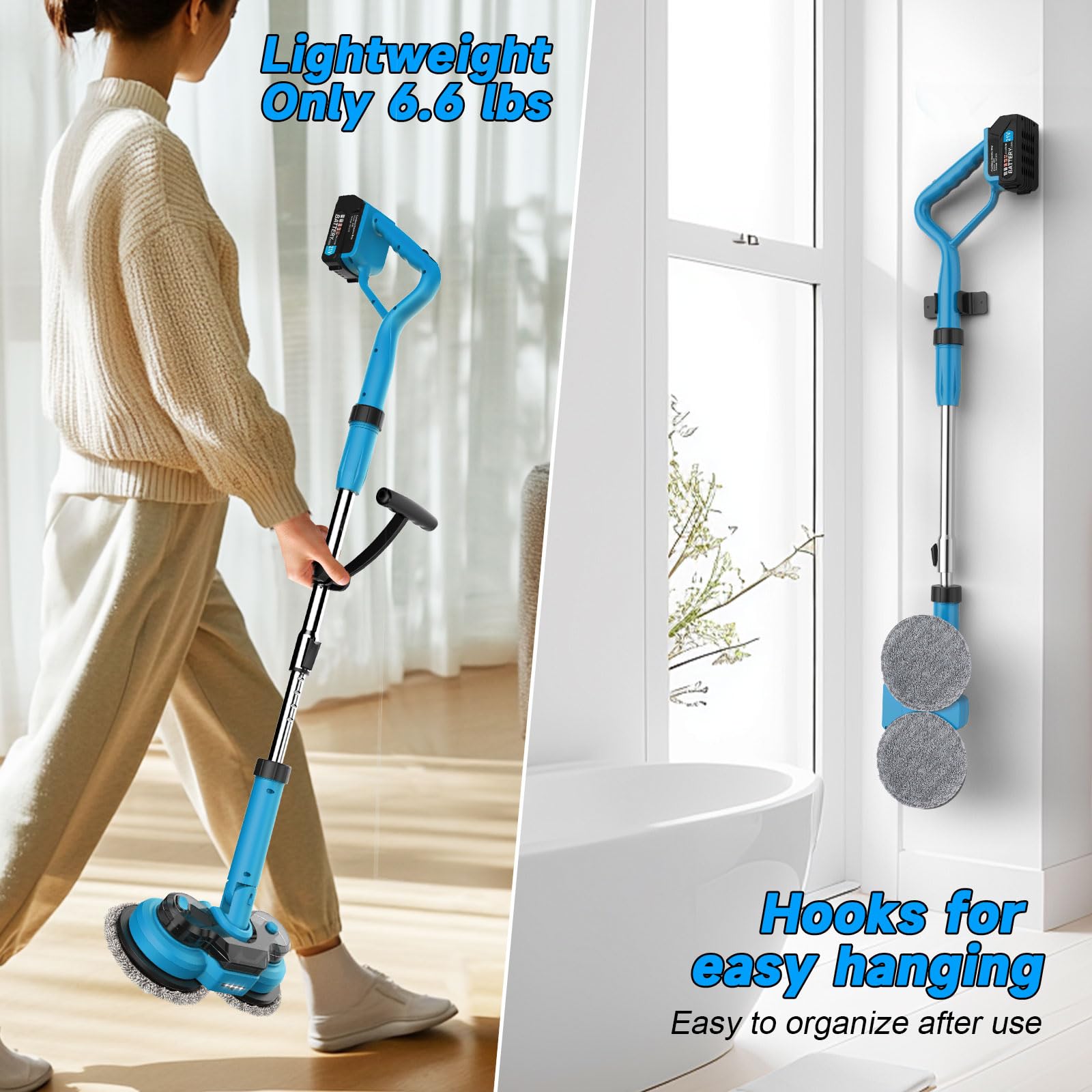 Cepillo Limpieza hogar, 8 in 1 Cepillo electrico Limpieza hogar Cleaning Brush para baño, Tina, Cocina, Piso