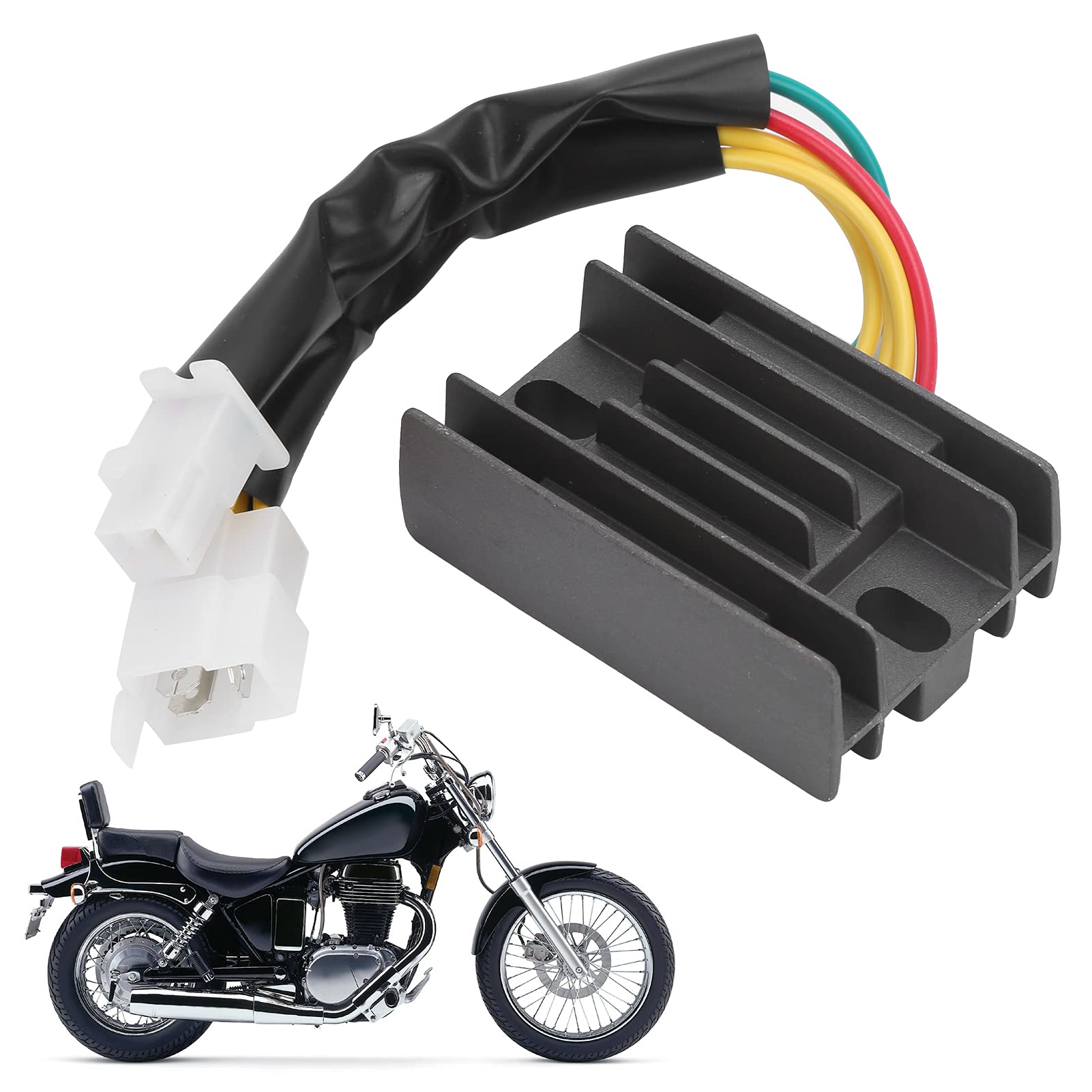 Regolatore di Tensione Raddrizzatore in Lega di Alluminio e ABS Adatto per EN 125/GN 250/GS 125/GZ 250 OE: 32800-24b10-45c00
