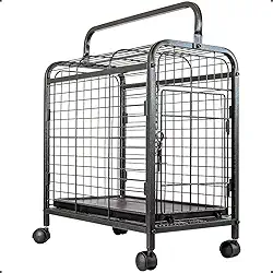 Caixa de Transporte Gaiola Portátil Pets Leva Pet Gatos Cães (Black/Preto)