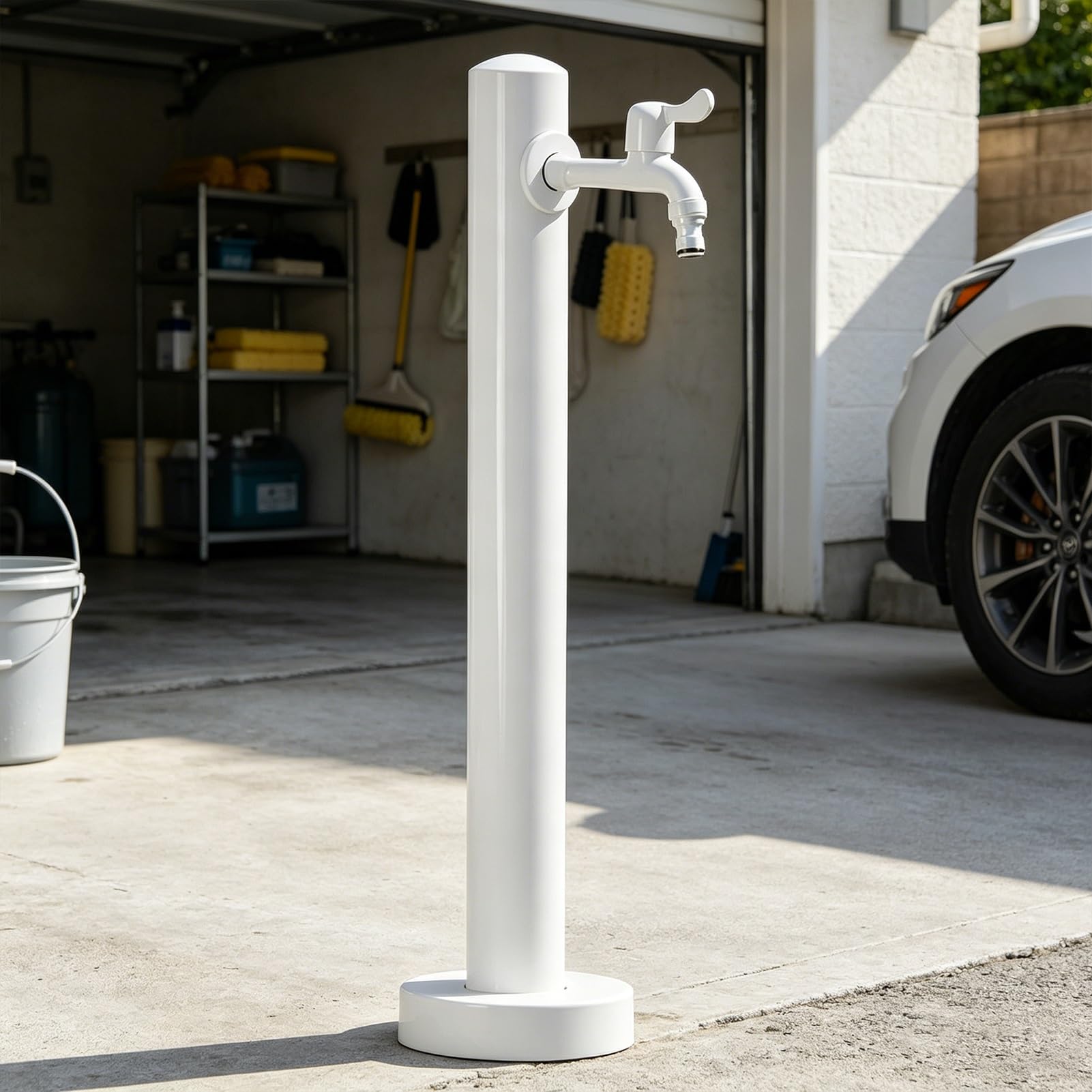 Lonmrrton A Freestanding Garden Water Column Faucet, 304 Stainless Steel Ntifreeze Vertical Outdoor Hydrant, Decorative Yard Water Post For Lawn Irrigation, Car Washing(,Height: 95Cm/37.4In)