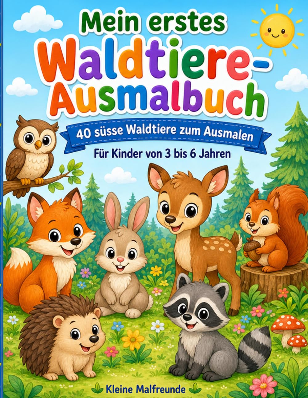 Mein erstes Waldtiere-Ausmalbuch: 40 süsse Waldtiere zum Ausmalen