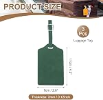 PATIKIL Étiquettes de valises, Deep Green Bagage Nom Étiquettes Accessoires de voyage Airplane Essentiels avec protection privée pour Flying Hotel Check in Bagage Bagages Hommes Femmes, 3 Pcs
