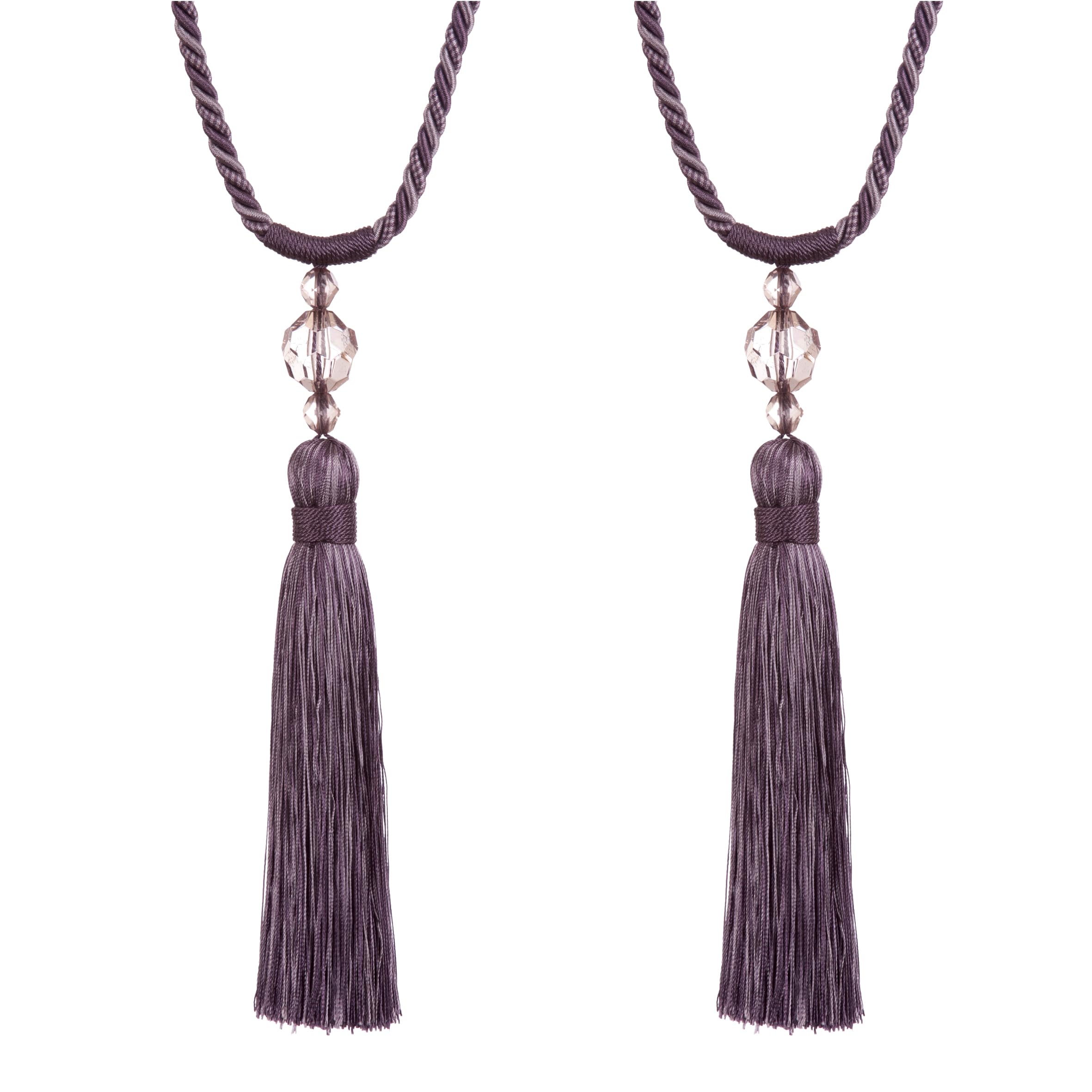Jones Interiors x 2 Curtain Tieback With Bead Embellishment Colour Viola.