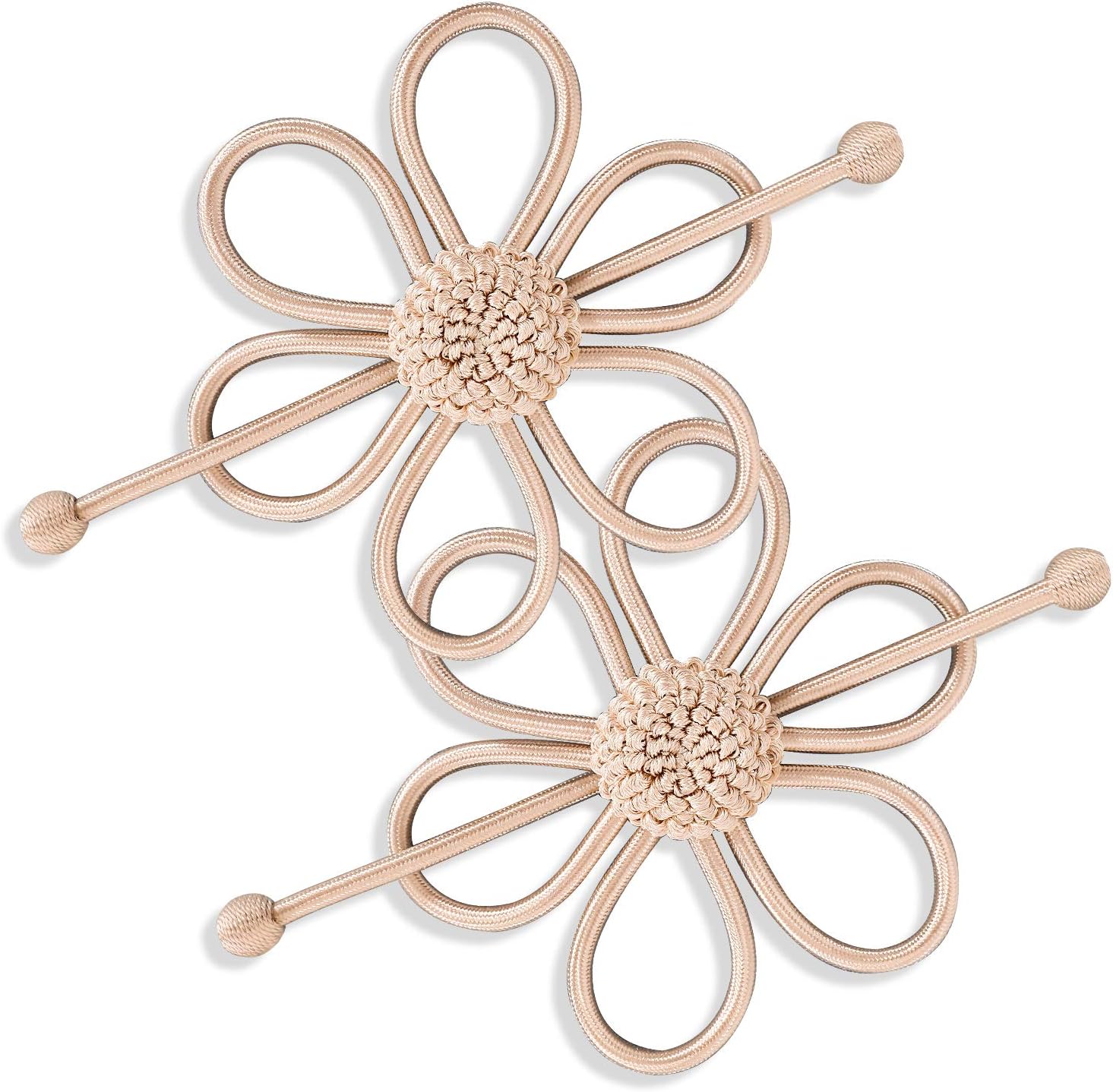 Gray Curtain Tiebacks 1 Pair, Flower Window Drapes Holdbacks, Decorative Sheer Curtain Tiebacks for Gril' Room … (Gold)