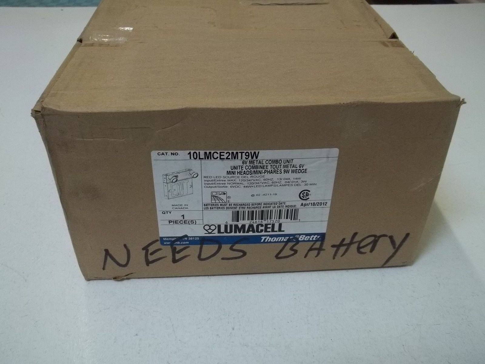 LUMACELL 10LMCE2MT9W 6V Metal Combo Unit