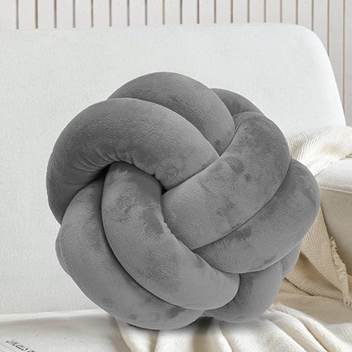 Miniatura 7 de FUB - Almohada corta de felpa con nudo, almohada de cintura para decoración del hogar, cojín de felpa para sofá, automóvil, decoración de oficina,