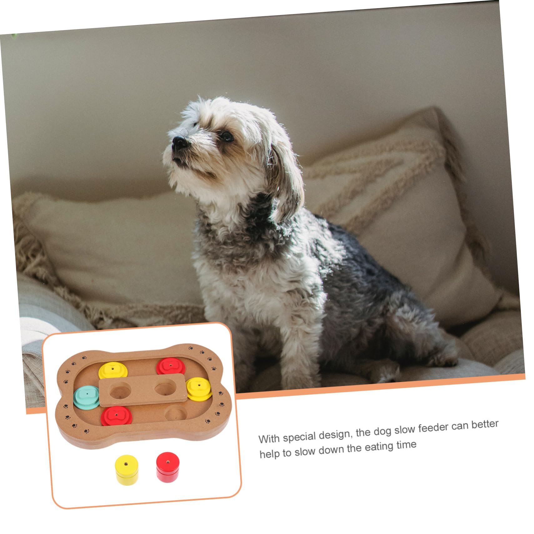 Toyvian Hundespielzeug Holz Knochenform Langsame Fütterung Intelligenzspielzeug Welpen Fressautomat