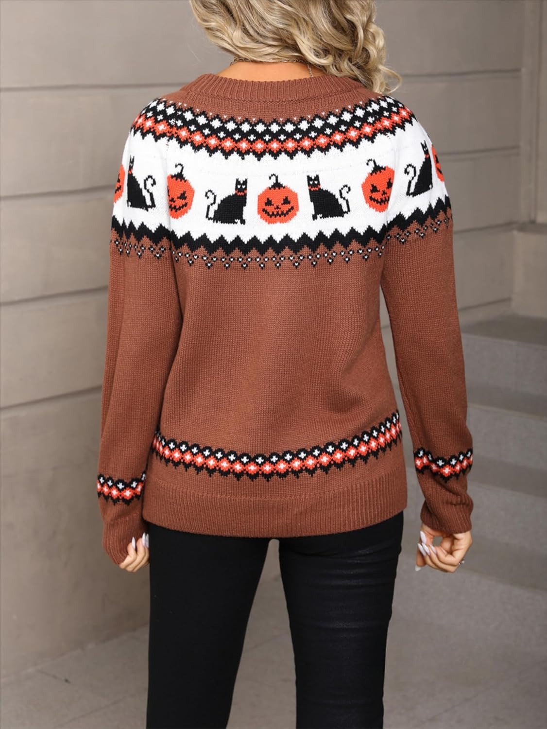 Halloween Knitted Pullover Sweaters Fall Winter Fashion Maple Leafs Pumpkin Clothes Fall Outfits for Women 2026 - Image 6