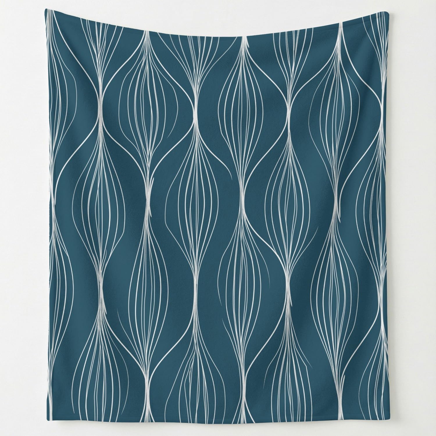 Manta de felpa súper suave con delicado diseño minimalista azul