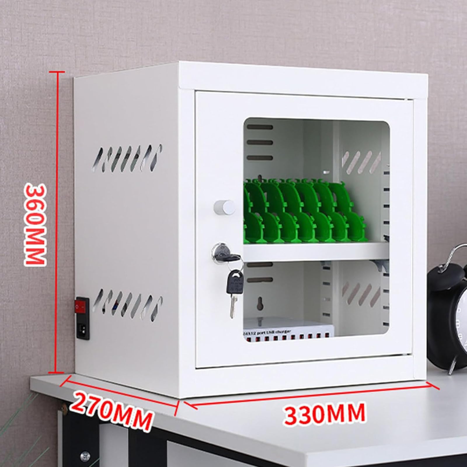 Szafka do przechowywania telefonu komórkowego, stacja ładująca USB do telefonów komórkowych i tabletów, 12-portowa-60-portowa szafka do ładowania telefonu komórkowego,12Slots