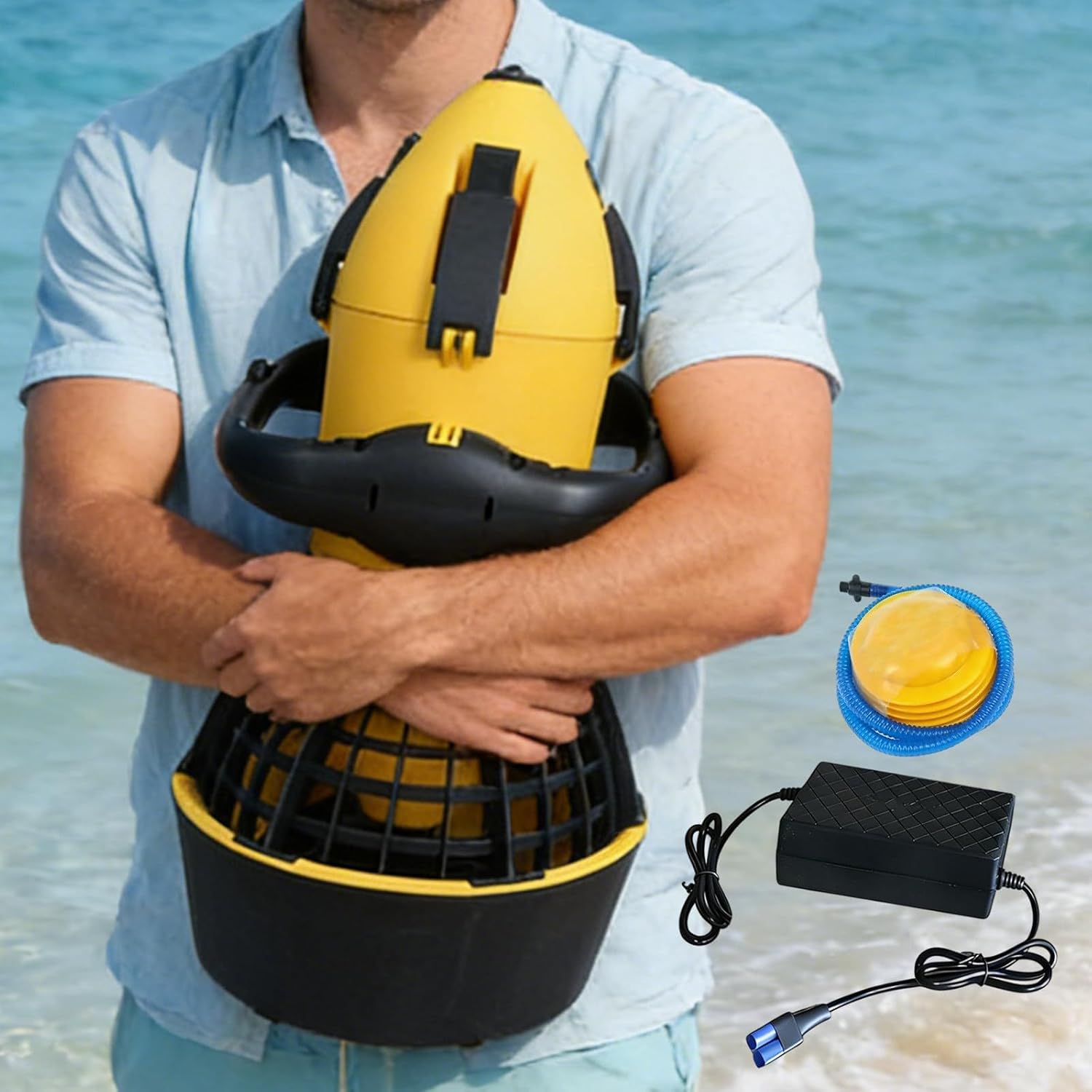 Underwater Sea Scooter for Kids & Adults, 24V Battery Powered Water Propeller, Electric Pool & Ocean Diving Scooter for Swimming Up to 20m Deep, 40-60 Min Runtime, 2-Speed Control