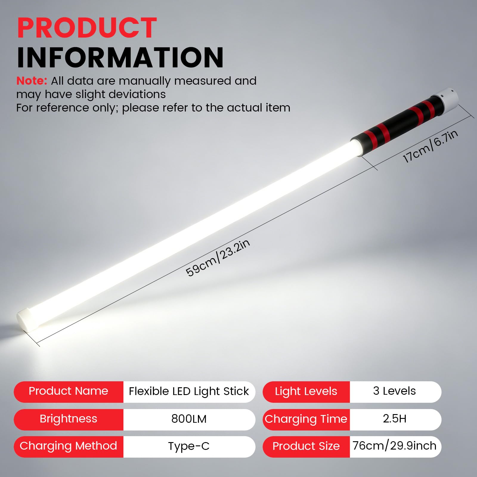 Lampada da lavoro a LED flessibile, torcia magnetica, asta flessibile da 76 cm, orientabile a 360°, ispezione in spazi ristretti, officina e luce di emergenza, ricarica rapida USB-C, 2 pezzi + guanti