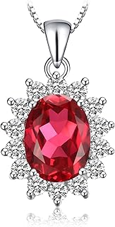 Colgante Princesa Diana William Kate Middleton Vintage Oval Piedra Preciosa Halo Collar Plata Oro 14k Oro Rosa cadena de caja 45cm