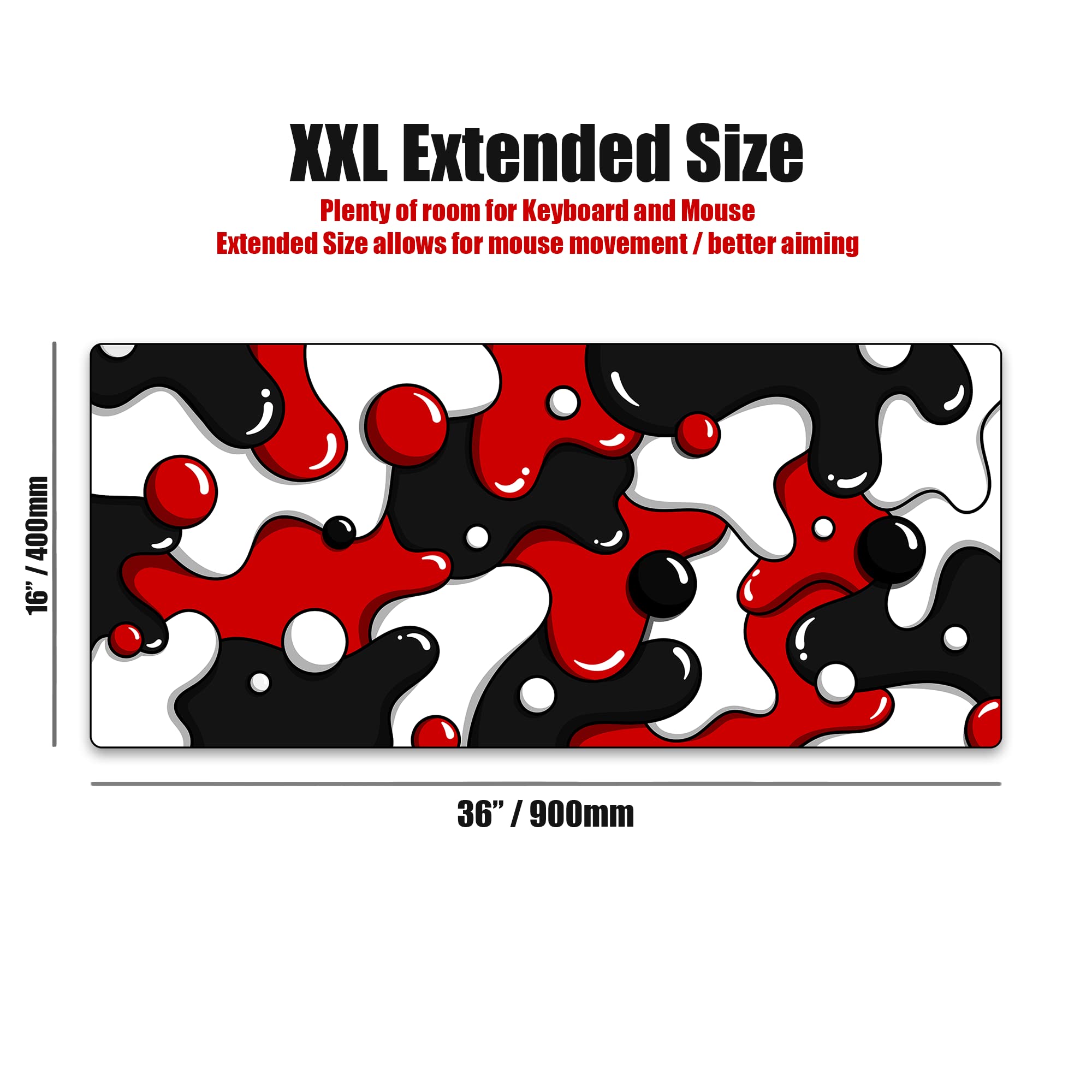 Kraken Keyboards Drip – Tappetino Mouse Gaming XXL 90x40 Cm, Motivo Floreale Viola/Lavanda, Superficie Ibrida Morbida, Base Antiscivolo, Bordi Cuciti