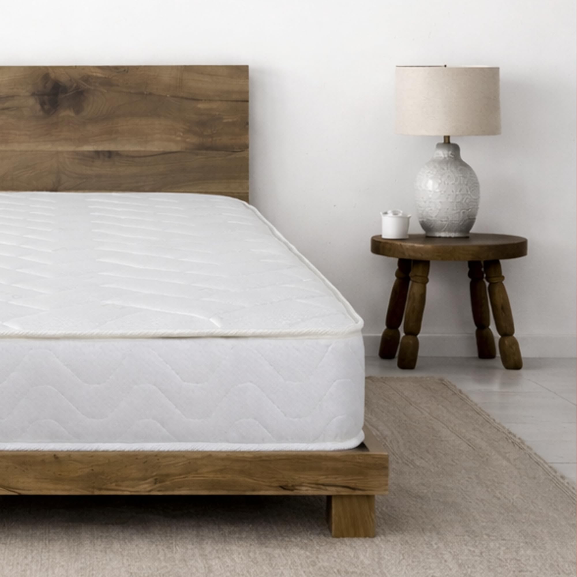 Starlight Beds Single Mattress Brick Design Quilted Sprung Hybrid Mattress with Memory Foam Layer. Soft Firmness, 18cm Deep. (3ft x 6ft3), White