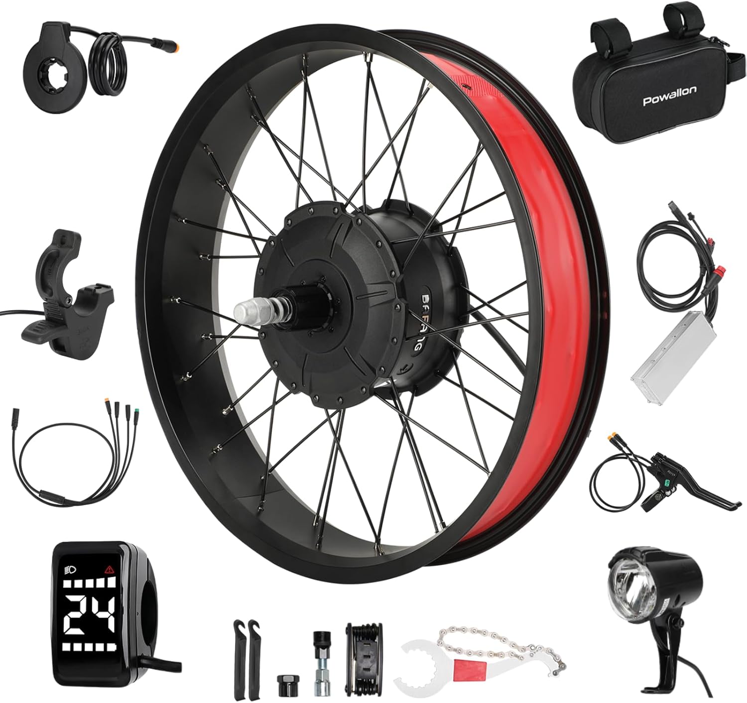 20 x 4 Inch Fats Tire Ebike Conversion Package Rear Wheel for 175mm Dropout | BAFANG G062 48V 750W, PAS, Throttle&Brake, Show, Appropriate with Cassette Sprocket