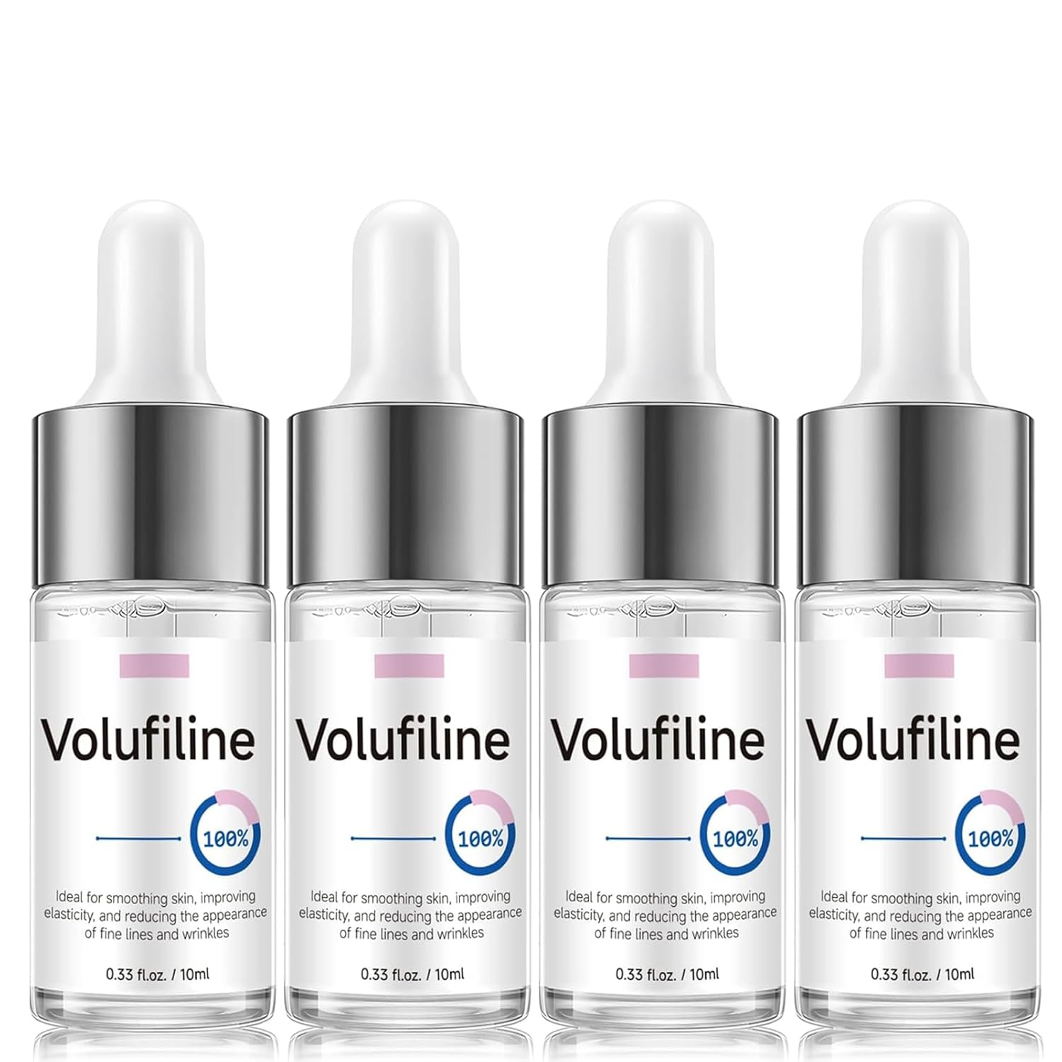 Volufiline Serum, Volufiline Under Eye Serum, Cosmetic Grade Ampoule for Skin Elasticity Improvement, Face & Body Fine Lines, Hydrating Texture, 10ml*4