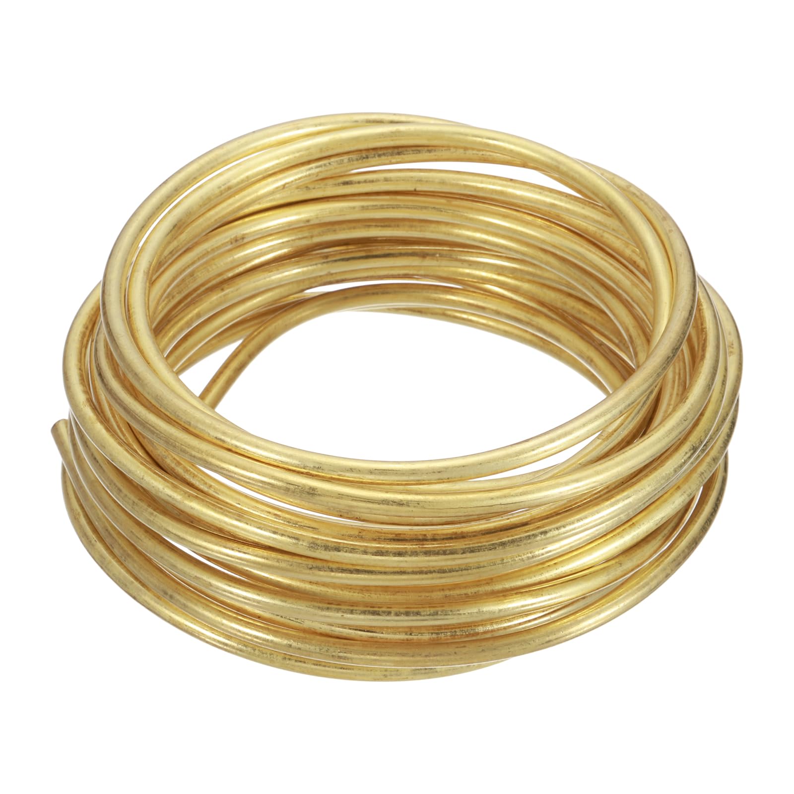sourcing map 6 Gauge Brass Craft Wire, 20 ft Flexible Bendable Jeweler's Brass Wrapping Wire for Jewelry Making, DIY Crafts, Modeling, Decorations (Round)