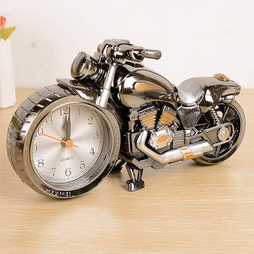 JRT BestMotorcycle Motorbike Pattern Alarm Clock Creative Home Birthday Gift Cool Clock