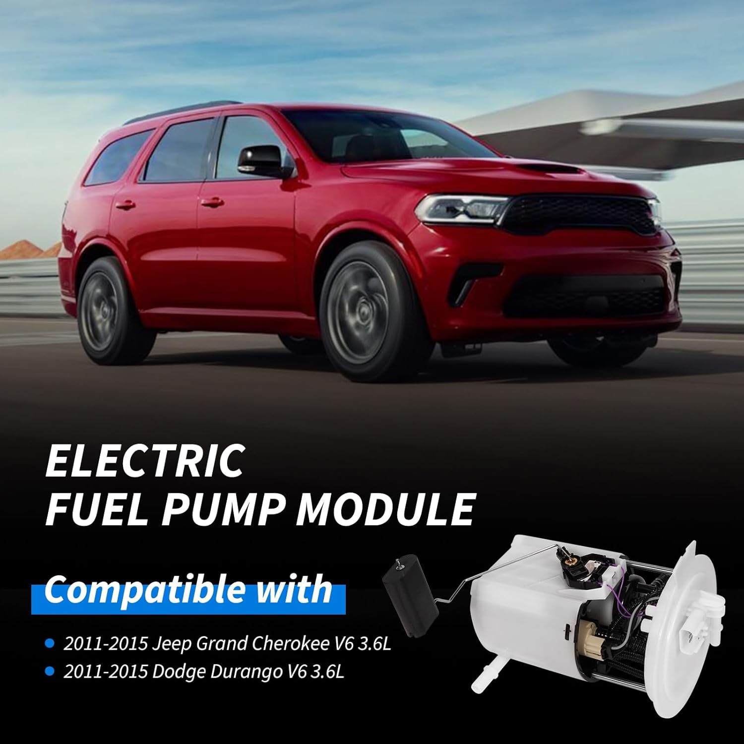 SP7108M Left & Right Electric Fuel Pump Compatible with 2011-2015 Jeep Grand Cherokee,Dodge Durango 3.6L, Replacement SP7109M, Fuel Pump Module with Sending Unit