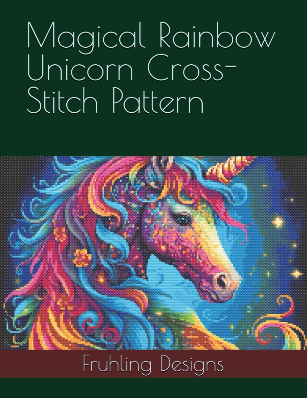 Magical Rainbow Unicorn Cross-Stitch Pattern