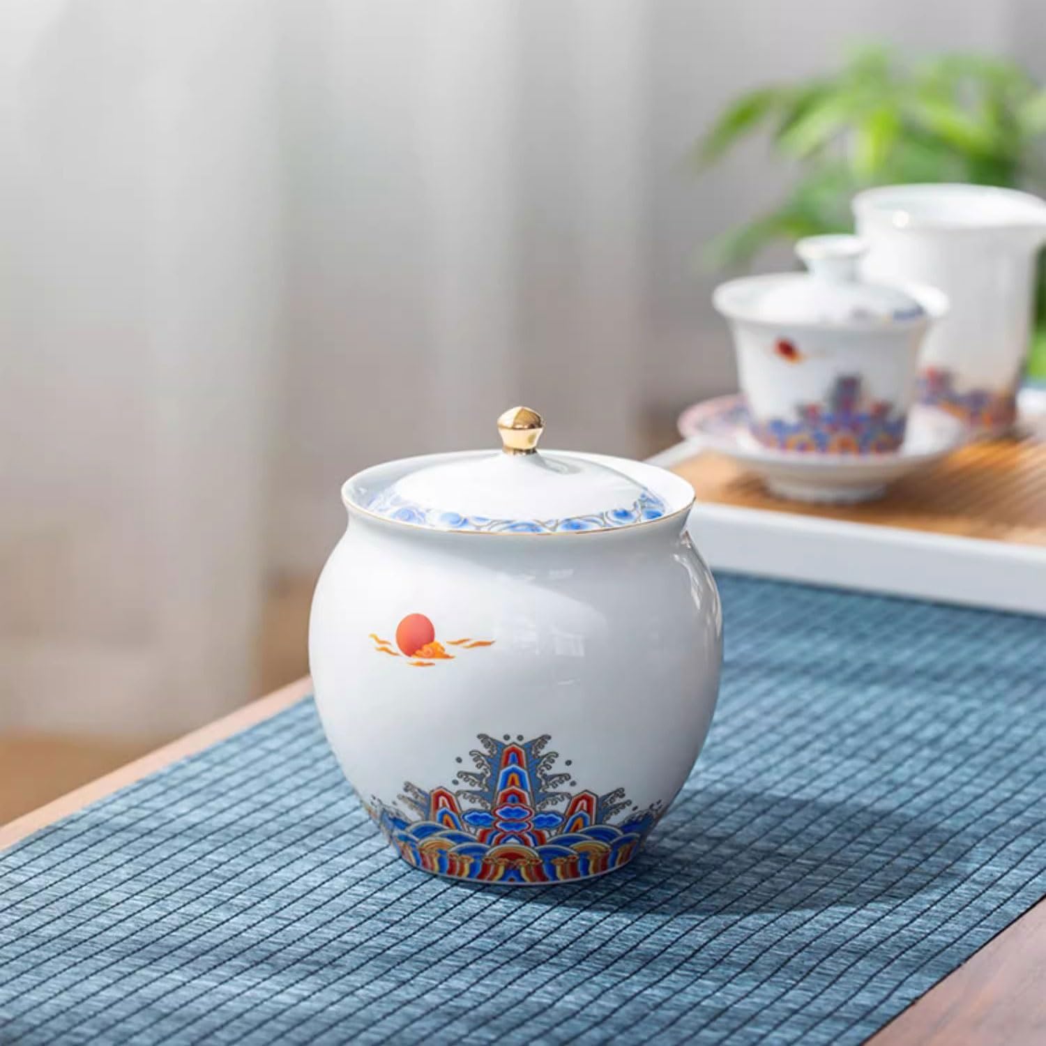 LYGSWDB Słoik na cukier Słoik na herbatę Zamknię słoik Ceramiczny pojemnik na herbatę Pu'er Słoik na herbatę Domowa stodoła na herbatę do serwowania mielonej kawy, herbaty, cukru, soli i innych
