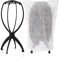 ProSuites 2-Pack Wig Stand Holder with 2 Dust Bags - Foldable Breathable Wig Display for Salon, Home, Travel & Multiple Wigs