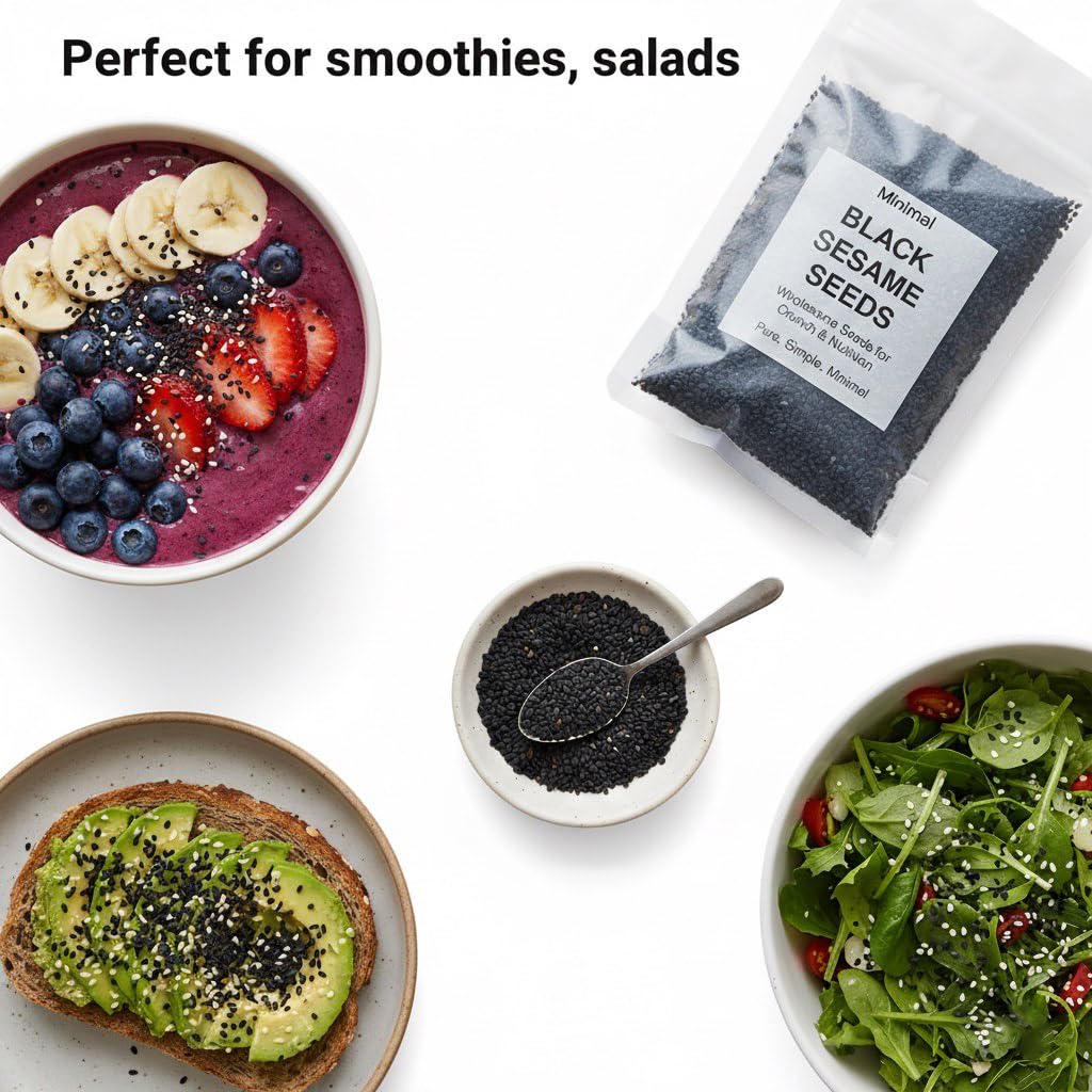 Buy Now Minimal Raw Organic Black Sesame Seeds 900Gm - Til Seeds For...