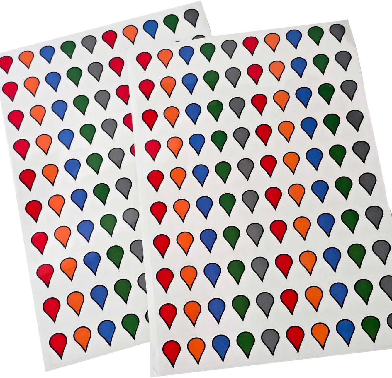Map Marketing Map Stickers - 100 Translucent, Repositionable, Multicolor Dot Stickers - Light Grey, Green, Blue, Yellow, Red - Perfect for Maps & Planners