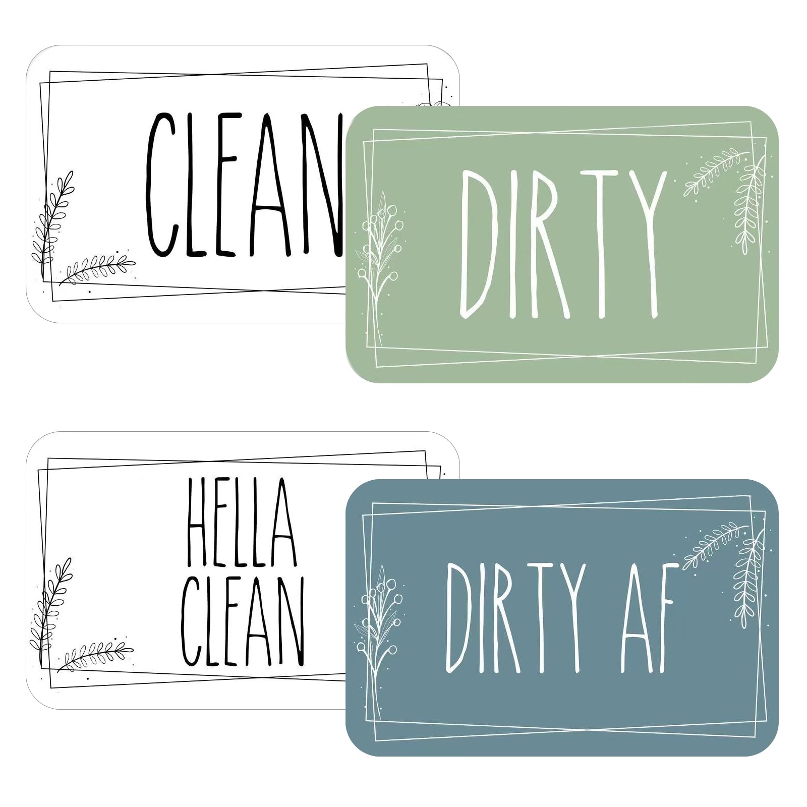 Guegine Black And White 2Pcs Clean Dirty Dishwasher Magnet, Dishwasher Magnet Clean Dirty Sign, Suitable For Cleaning And Dirt Reminder Signs, Stylish Kitchen Decoration
