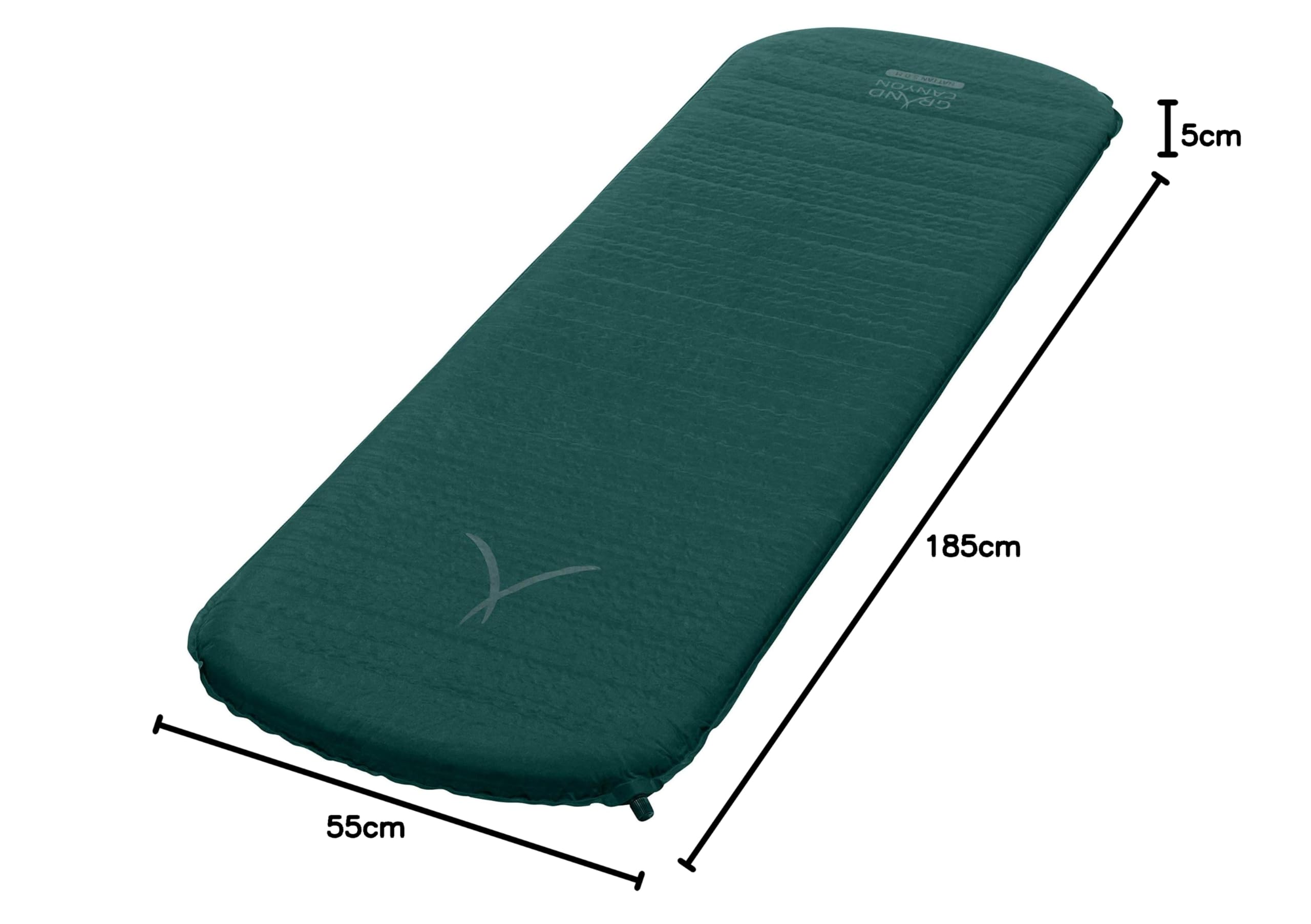 Grand Canyon HATTAN 5.0 M - Materasso da campeggio autogonfiabile, materasso ad aria - 185x55x5,0cm - Botanical Garden (verde scuro)